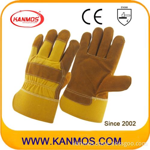 Industrial Safety Full Palm Cowhide Leather Work Gloves (110112)